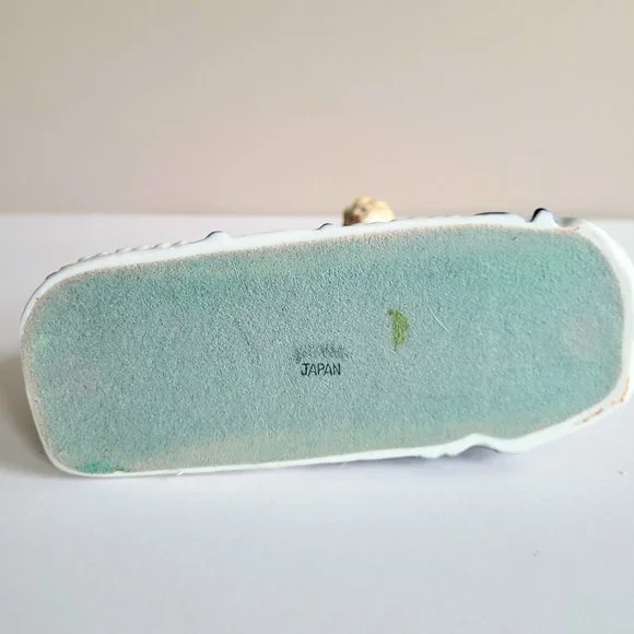 Vintage porcelain table clock with lady figurine Japan. - Picture 7 of 7